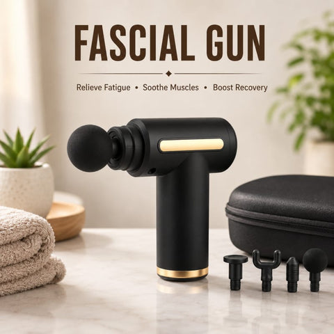 Massage Gun 4 In 1 Multifunctional Electric Body Massage - 6 Speeds With 4 Massage Heads